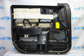 Door trim card front right Toyota Sequoia 08-11 black with beige insert leather, armrest rubber, JBL, scratches