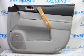 Door trim card front right Toyota Highlander 08-13 gray with black insert leather, armrest leather, JBL, scratches
