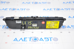 Hyundai Sonata 15-17 clock panel with radio control, crack in overlay, chrome chipped