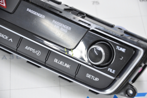 Hyundai Sonata 15-17 clock panel with radio control, crack in the overlay