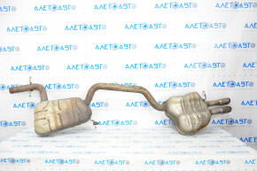 Exhaust pipe assembly VW Jetta 11-15 USA 1.8t resonator with barrel, flattened