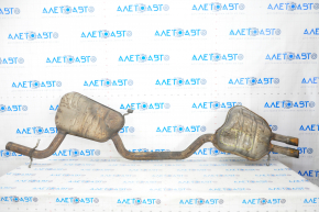Exhaust pipe assembly VW Jetta 11-15 USA 1.8t resonator with barrel, flattened