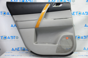 Door trim card rear left Toyota Highlander 08-10 gray with black insert leather, armrest leather, JBL, scratches