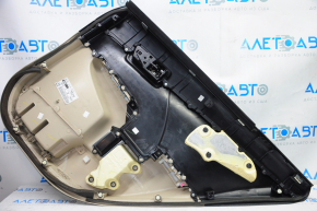 Door trim card rear left Toyota Camry v50 12-14 usa beige with black insert plastic, armrest rubber, scratches, for dry cleaning