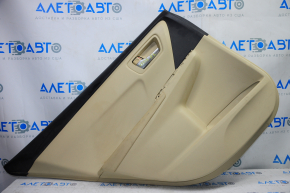 Door trim card rear left Toyota Camry v55 15-17 usa beige with beige insert plastic, armrest rubber, scratches