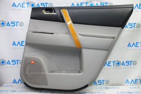 Door trim card rear right Toyota Highlander 08-10 gray with black insert leather, armrest leather, JBL, scratches