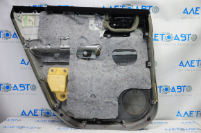 Door trim card rear right Toyota Highlander 08-10 gray with black insert leather, armrest leather, JBL, scratches