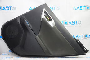 Door trim card rear right Lexus CT200h 11-17 black with black insert leather, scratches