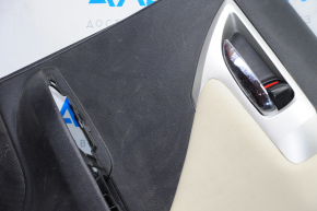 Door trim card rear right Lexus CT200h 11-17 black with beige insert leather, crack, break crepe, scratches