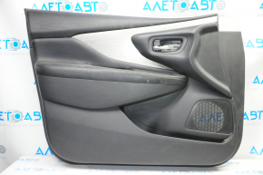 Door trim card front left Nissan Murano z52 15-17 black with black insert leather, molding gray gloss, scratches, tears, for dry cleaning