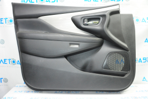 Door trim card front left Nissan Murano z52 15-17 black with black insert leather, molding gray gloss, scratches, bumps, for dry cleaning, for memory on armrest