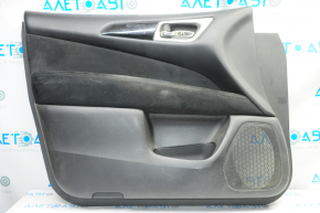 Door trim card front left Nissan Pathfinder 13-16 black with black insert cloth, armrest cloth, molding black gloss, scratches, for dry cleaning
