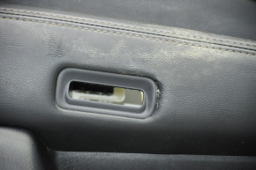 Door trim card front left Nissan Pathfinder 13-16 black with black insert leather, armrest leather, molding under wood gloss, under seat memory, tears, scratches, under dry cleaning, pokes
