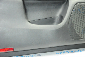 Door trim card front left Nissan Pathfinder 13-16 black with black insert leather, armrest leather, molding under wood gloss, under seat memory, tears, scratches, under dry cleaning, pokes