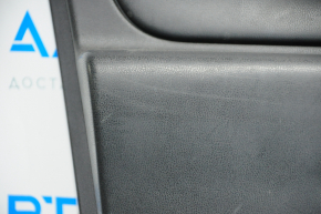 Door trim card front left Nissan Versa 12-19 usa black with black insert plastic, under fur window lifter, scratches