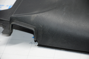 Door trim card front left Nissan Versa 12-19 usa black with black insert plastic, under fur window lifter, scratches