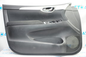 Door trim card front left Nissan Sentra 13-14 black with black insert cloth, armrest cloth, for dry cleaning