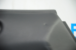 Door trim card front left Nissan Leaf 13-17 black with black insert leather, armrest leather, scratches, bumps