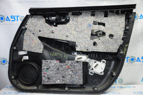 Door trim card front left Nissan Leaf 13-17 black with black insert leather, armrest cloth, scratches, bumps, for dry cleaning