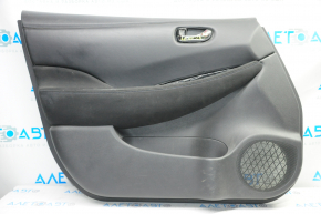 Door trim card front left Nissan Leaf 13-17 black with black insert leather, armrest cloth, scratches, for dry cleaning