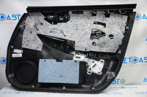 Door trim card front left Nissan Leaf 13-17 black with black insert leather, armrest cloth, scratches, for dry cleaning