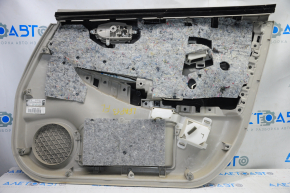 Door trim card front left Nissan Leaf 13-17 gray with gray insert leather, armrest cloth, scratches, for dry cleaning, pokes