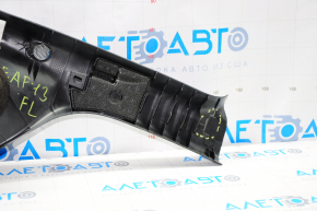 Front pillar trim left Nissan Leaf 13-16 black under the tweeter, broken fasteners, scratches