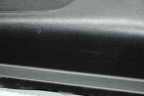 Door trim card front right Nissan Pathfinder 13-16 black with black insert leather, armrest leather, molding under wood gloss, scratches