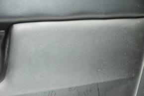 Door trim card front right Nissan Pathfinder 13-16 black with black insert leather, armrest leather, molding under wood gloss, scratches, without reflector, pokes