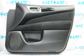 Door trim card front right Nissan Pathfinder 13-16 black with black insert cloth, armrest cloth, molding black gloss, scratches, pokes, for dry cleaning