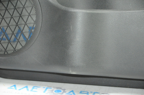 Door trim card front right Nissan Leaf 13-17 black with black insert leather, armrest cloth, scratches, bumps