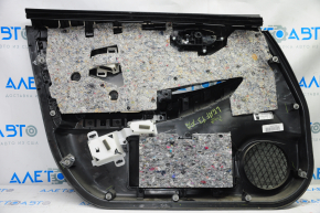 Door trim card front right Nissan Leaf 13-17 black with black insert leather, armrest cloth, scratches, for dry cleaning