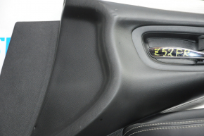 Door trim card front right Nissan Murano z52 15-17 black with black insert leather, molding gray gloss, scratches, bumps, for dry cleaning