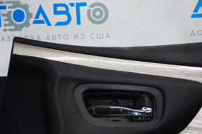 Door trim card front right Nissan Murano z52 15-17 black with brown insert leather, molding gray gloss, scratches, bumps