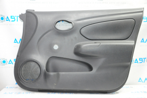 Door trim card front right Nissan Versa 12-19 usa black with black insert plastic, under fur window lifter, scratches
