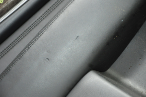 Door trim card rear left Infiniti JX35 QX60 13-13 black with black insert leather, armrest leather, molding gray gloss, tear, scratches, pokes