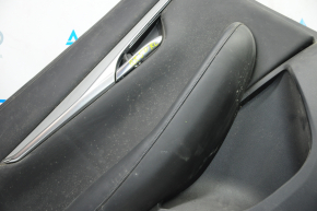 Door trim card rear left Infiniti QX50 19-20 black with black insert leather, armrest leather, molding gray gloss, tear, scratches, for dry cleaning