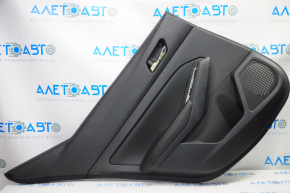 Door trim card rear left Nissan Altima 19-21 black with black insert leather, armrest leather, scratches