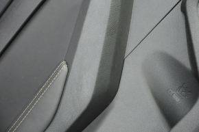 Door trim card rear left Nissan Altima 19-21 black with black insert leather, armrest leather, scratches