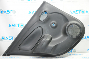 Door trim card rear left Nissan Versa 12-19 usa black with black insert plastic, under fur window lifter, scratches