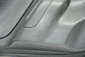 Door trim card rear left Nissan Versa 12-19 usa black with black insert plastic, under fur window lifter, scratches