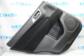 Door trim card rear left Nissan Pathfinder 13-16 black with black insert cloth, armrest cloth, scratches