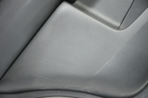 Door trim card rear left Nissan Pathfinder 13-19 black with black insert leather, armrest leather, scratches, bumps