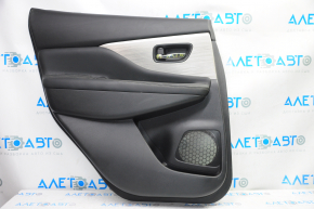 Door trim card rear left Nissan Murano z52 15-18 black with black insert leather, molding gray gloss, tear, scratches