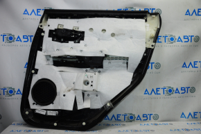 Door trim card rear left Nissan Murano z52 15-18 black with black insert leather, molding gray gloss, tear, scratches