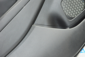 Door trim card rear left Nissan Murano z52 15-18 black with black insert leather, molding gray gloss, tear, scratches