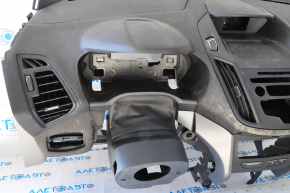 Torpedo front panel with AIRBAG Ford Escape MK3 17-19 rest, beige overlays, for dry cleaning, broken air duct