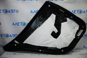 Door trim card rear right Nissan Maxima A36 16-18 black with black insert leather, armrest leather, molding gray gloss, tears, scratches