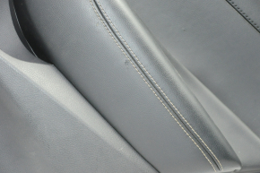 Door trim card rear right Nissan Maxima A36 16-18 black with black insert leather, armrest leather, molding gray gloss, tears, scratches