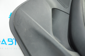 Door trim card rear right Nissan Maxima A36 16-18 black with black insert leather, armrest leather, molding gray gloss, tears, scratches